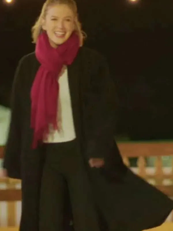 Kabby Borders Christmas in Mistletoe Black Wool Coat