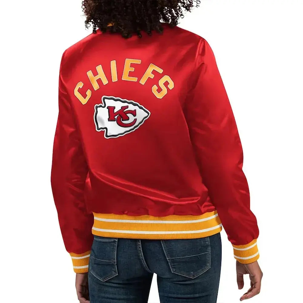 Kansas City Chiefs Full Count Red Satin Jacket WorthVee