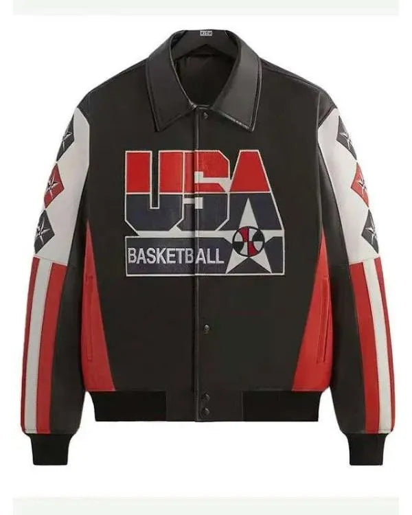 Kevin Durant Olympic 2026 Black Leather Jacket - The America Jackets