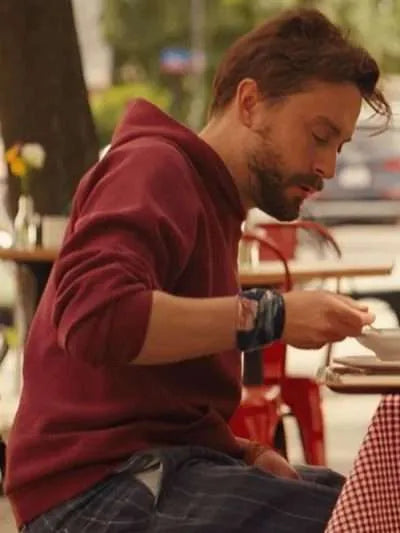 Kieran Culkin A Real Pain Maroon Hoodie