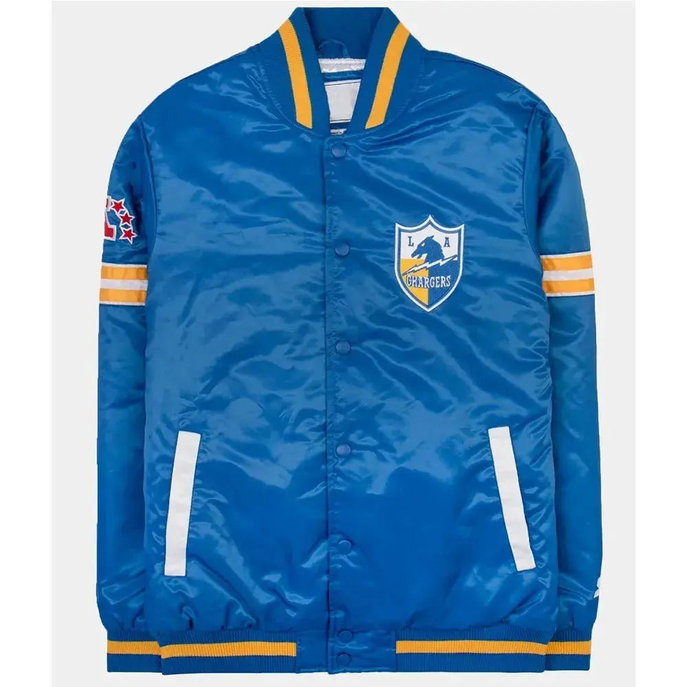 LA Chargers 30th Anniversary Blue Satin Varsity Jacket Rackup
