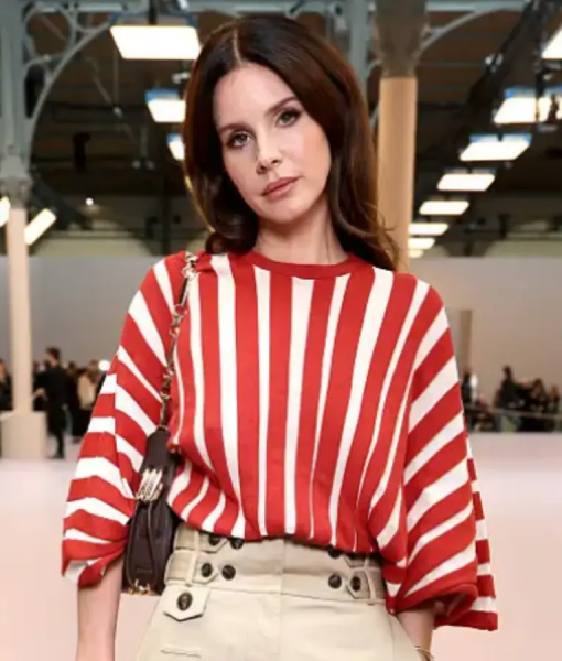 Lana Del Rey Paris Fashion Week 2025 Striped Shirt