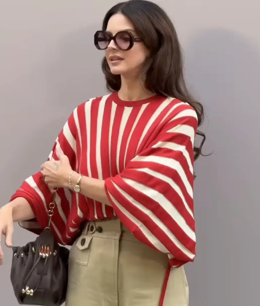 Lana Del Rey Paris Fashion Week 2025 Striped Shirt