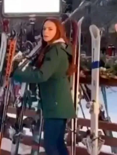 Lindsay Lohan Falling for Christmas Green Jacket