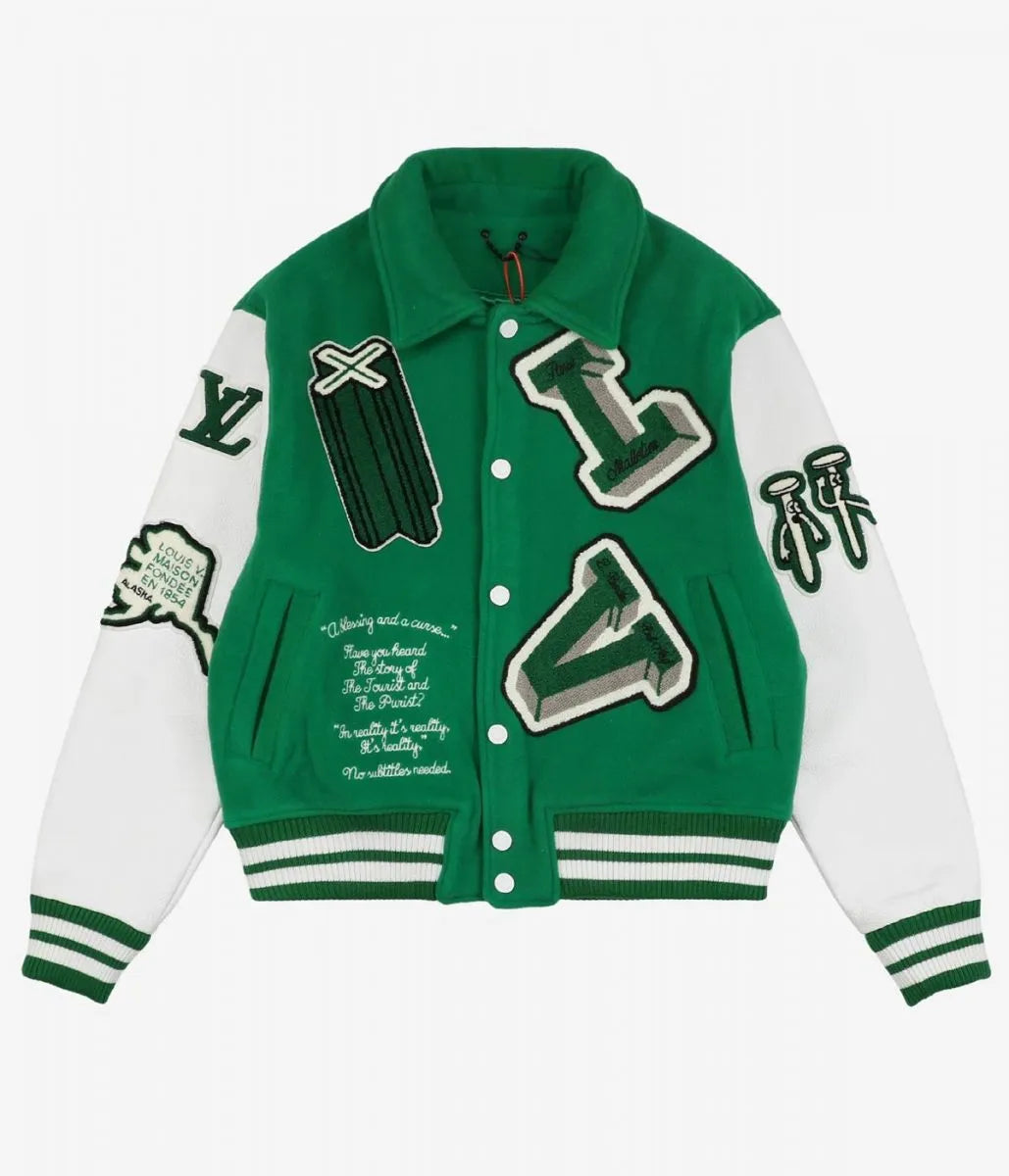 Louis Vuitton Green Varsity Jacket - The America Jackets