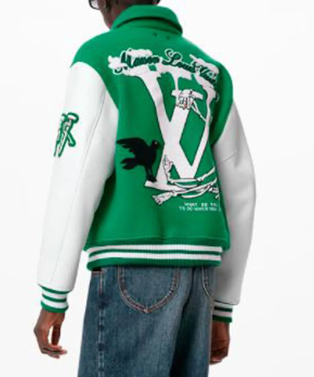 Louis Vuitton Green Varsity Jacket - The America Jackets