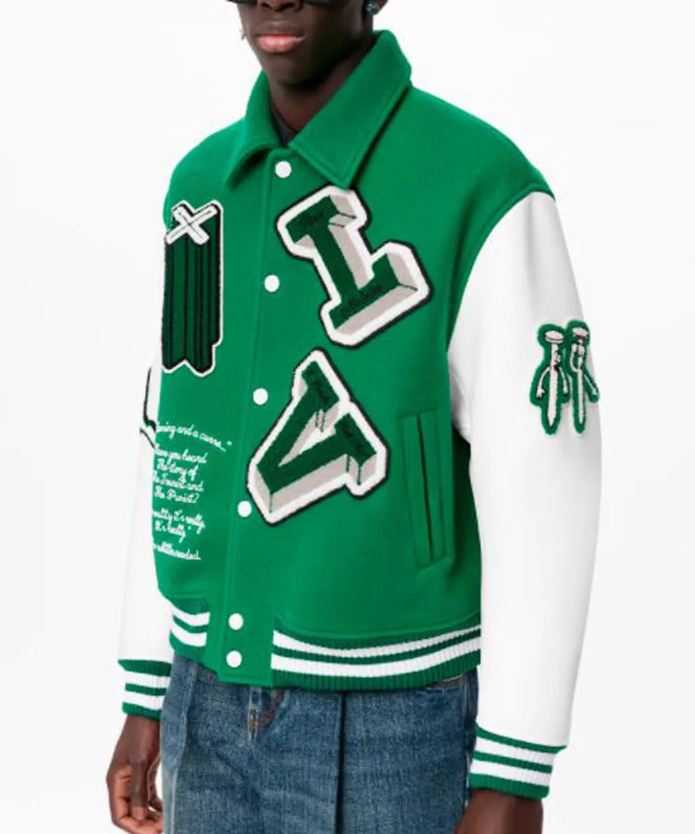 Louis Vuitton Green Varsity Jacket - The America Jackets