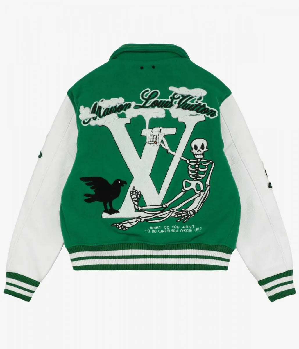 Louis Vuitton Green Varsity Jacket - The America Jackets