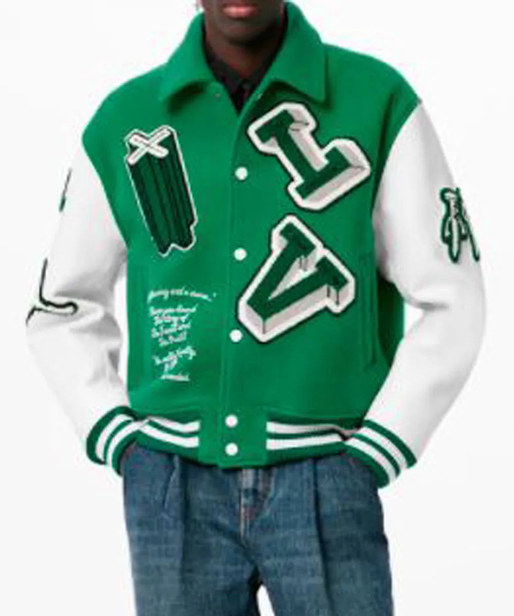 Louis Vuitton Green Varsity Jacket - The America Jackets