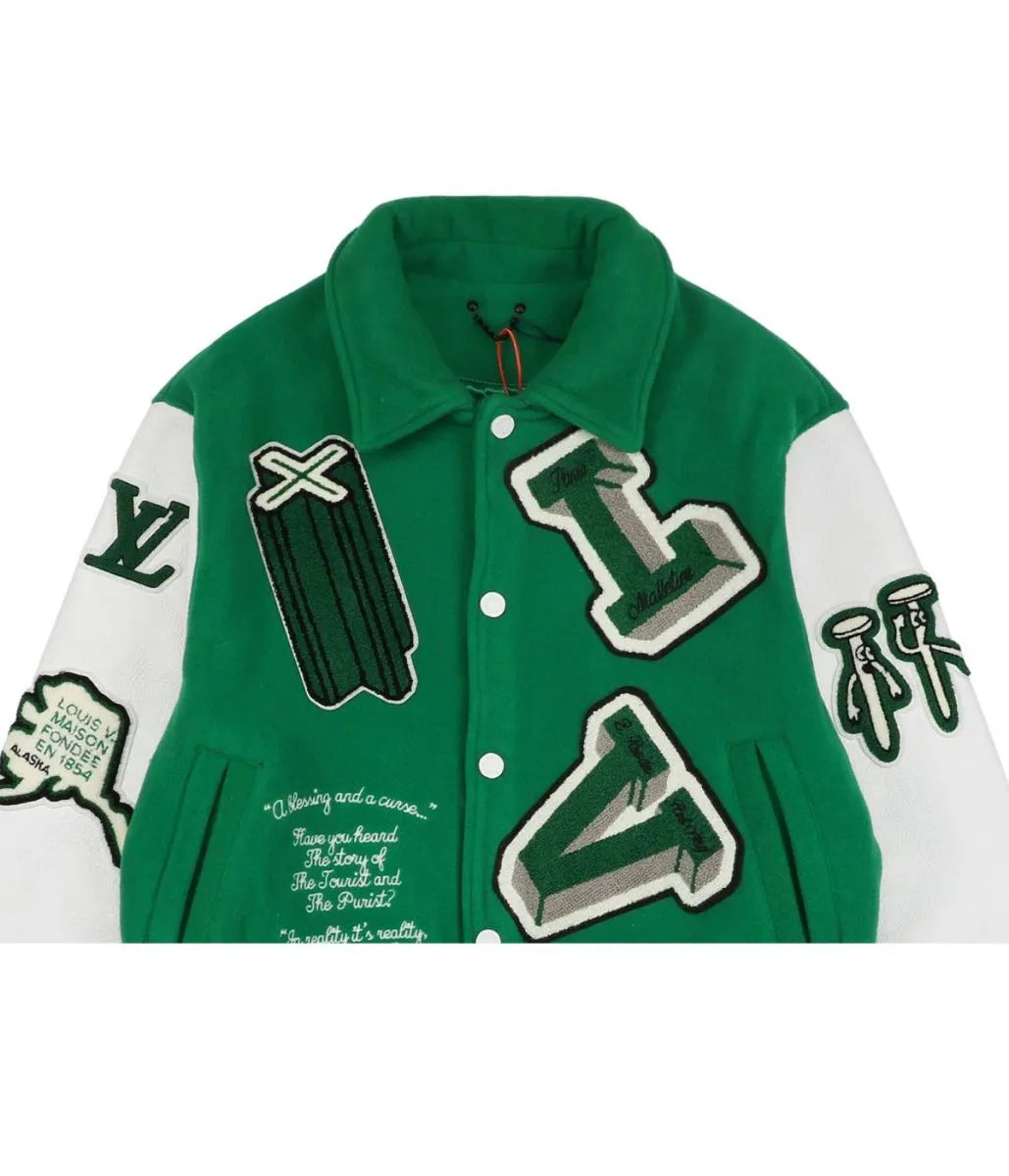 Louis Vuitton Green Varsity Jacket - The America Jackets