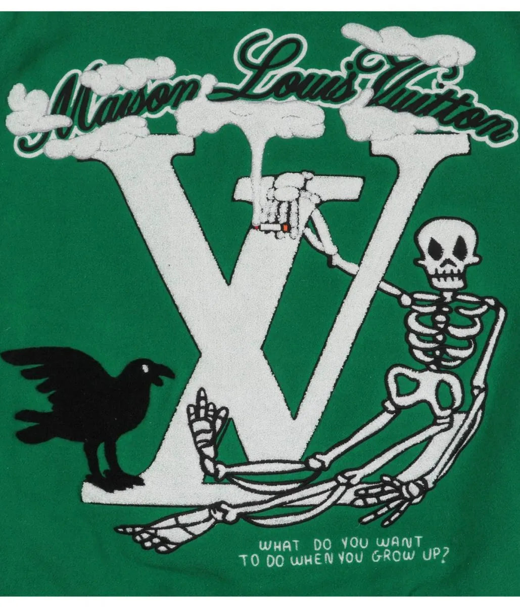 Louis Vuitton Green Varsity Jacket - The America Jackets
