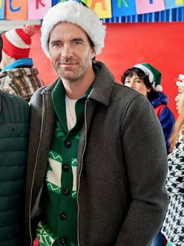 Lucas Bryant A World Record Christmas 2023 Grey Jacket