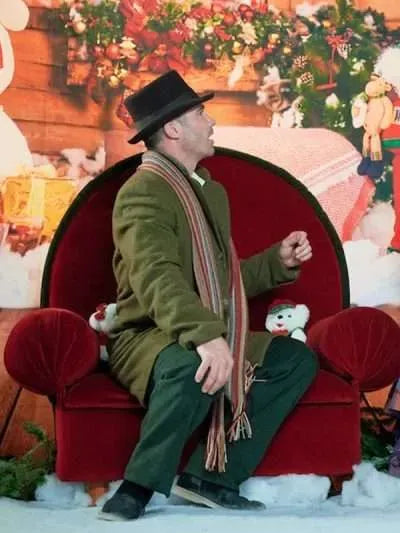 Luke Macfarlane A Magical Christmas Village Brown Wool Coat