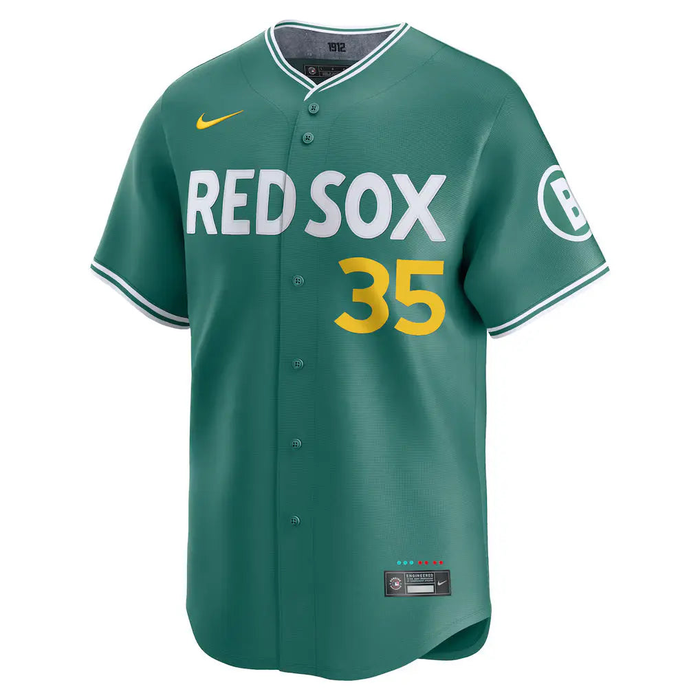 Men’s Boston Red Sox Garrett Crochet Nike Green 2025 Jersey The America Jackets