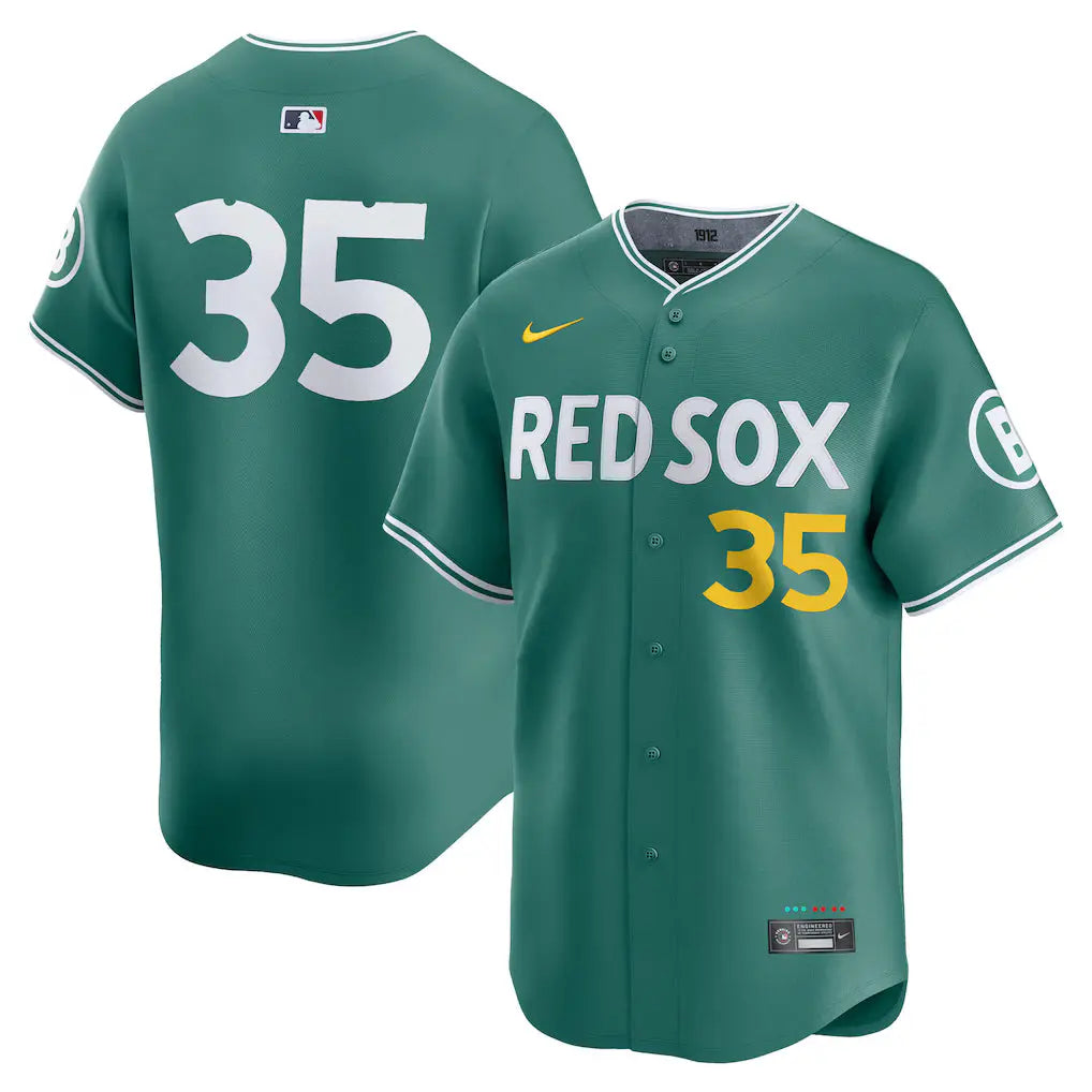 Men’s Boston Red Sox Garrett Crochet Nike Green 2025 Jersey The America Jackets