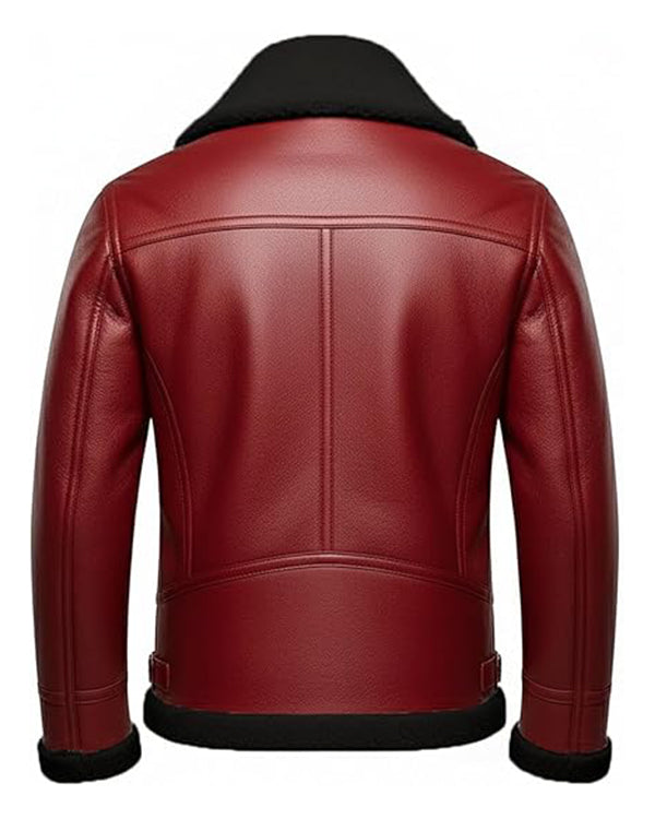 Men’s Christmas Santa Claus Shearling Faux Leather Jacket
