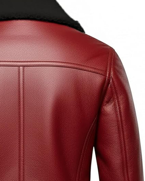 Men’s Christmas Santa Claus Shearling Faux Leather Jacket