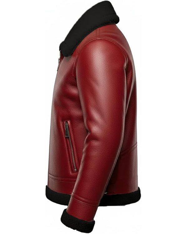Men’s Christmas Santa Claus Shearling Faux Leather Jacket