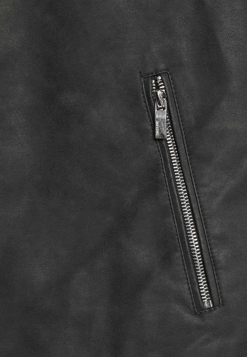 Shumack Black Cafe Racer Faux Leather Jacket