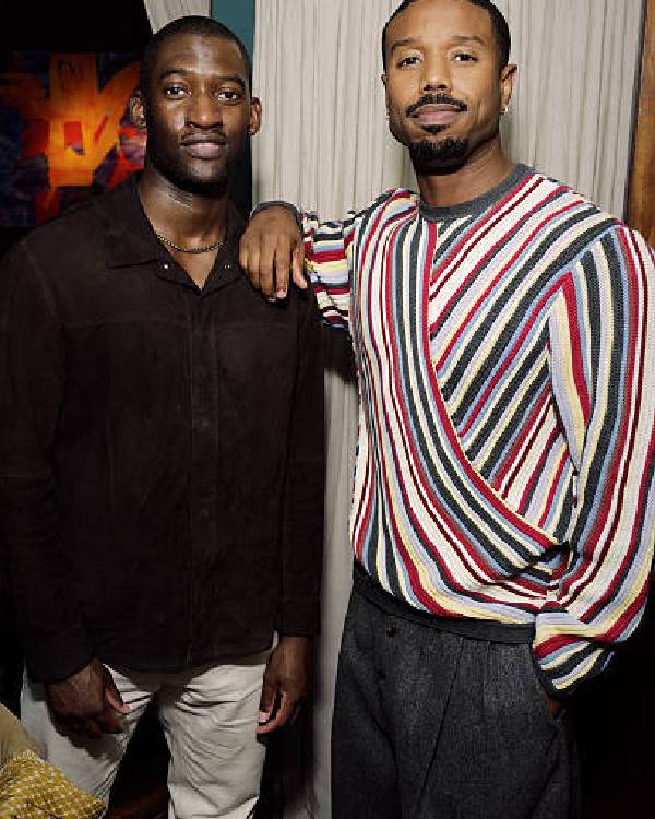Michael B. Jordan Multicolor Striped Sweater
