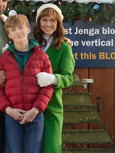 Nikki Deloach A World Record Christmas Green Coat