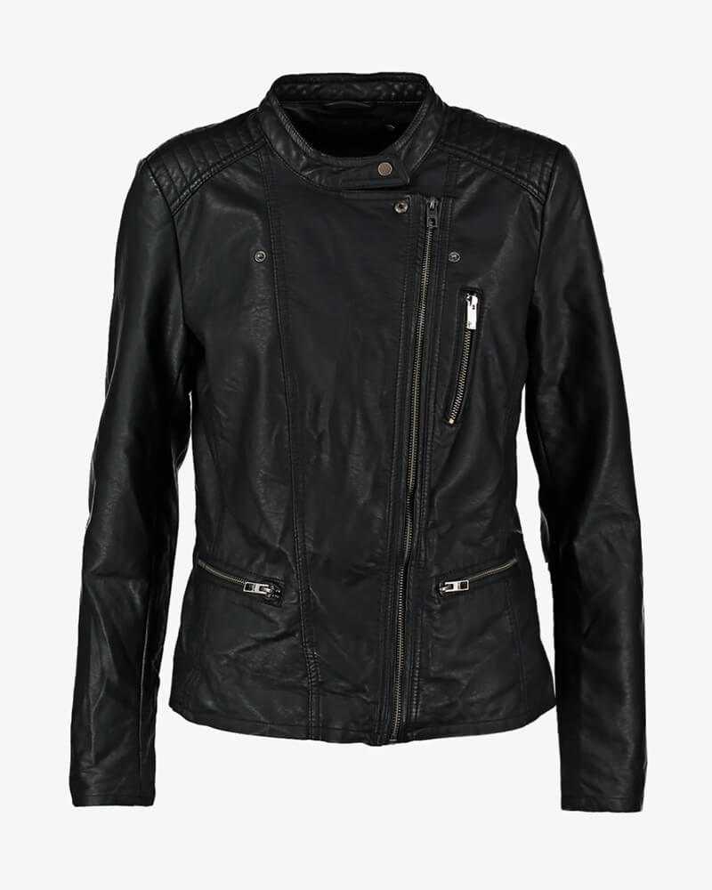 Onlco Real Lambskin Black Biker Leather Jacket