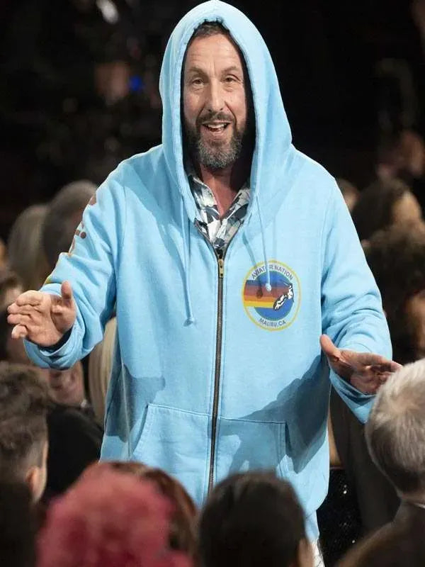 Oscars 2025 Adam Sandler Blue Hoodie