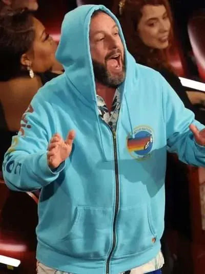 Oscars 2025 Adam Sandler Blue Hoodie