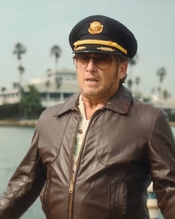 Palm Royale S02 Josh Lucas Brown Bomber Jacket