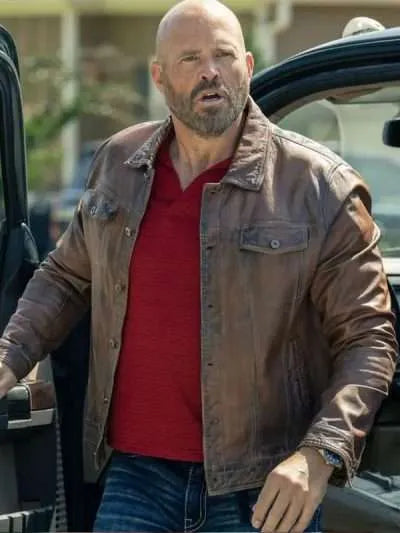 David Denman Peacemaker Brown Leather Jacket