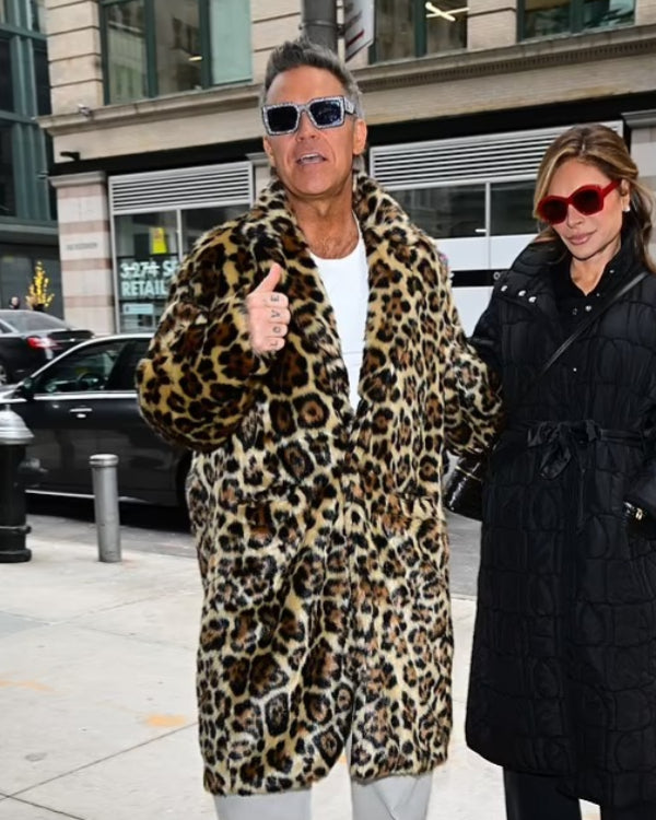 Robbie Williams Leopard Print Fur Coat