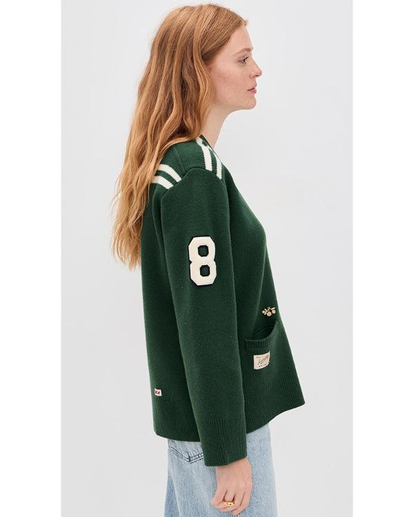 FBI S08 Alexandra Avezova Green Varsity Cardigan