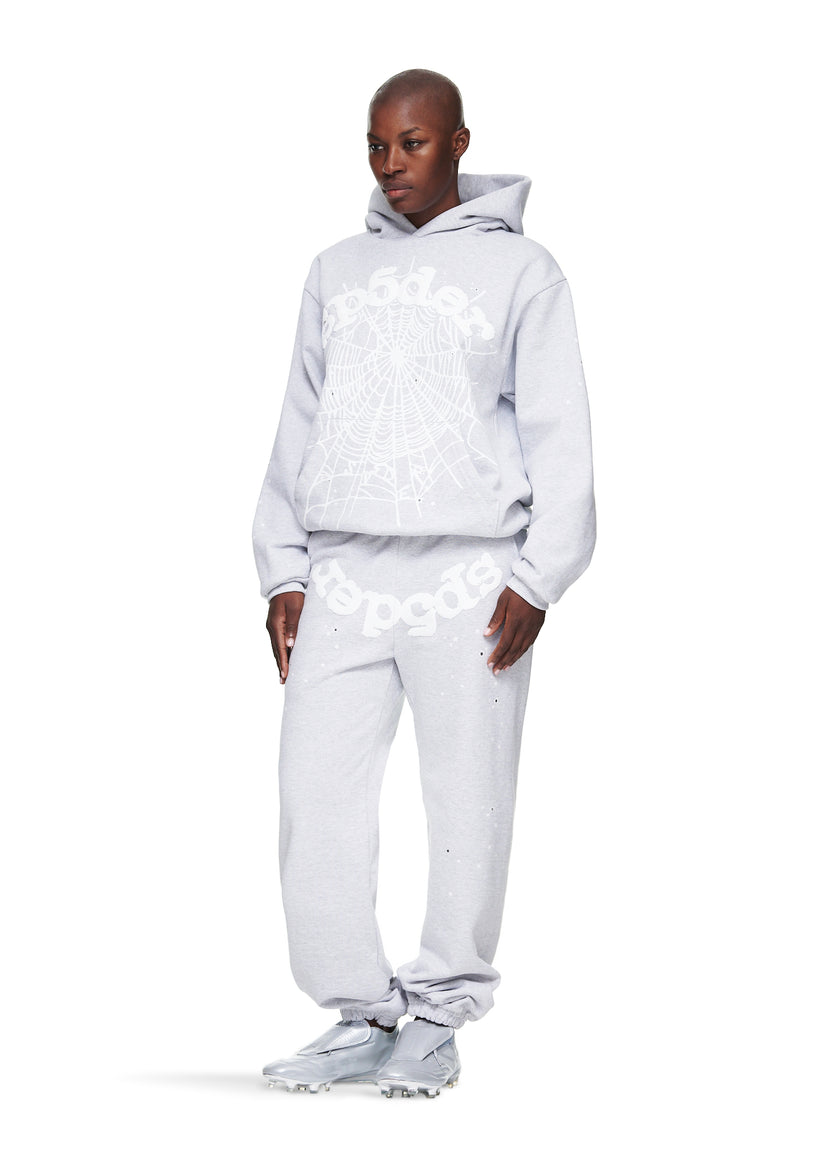 Sp5der OG Web Heather Grey Hoodie