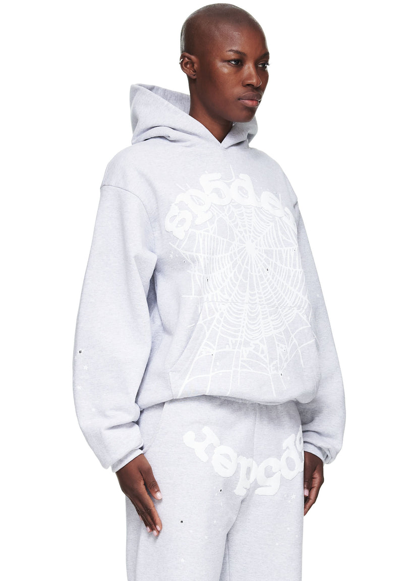 Sp5der OG Web Heather Grey Hoodie