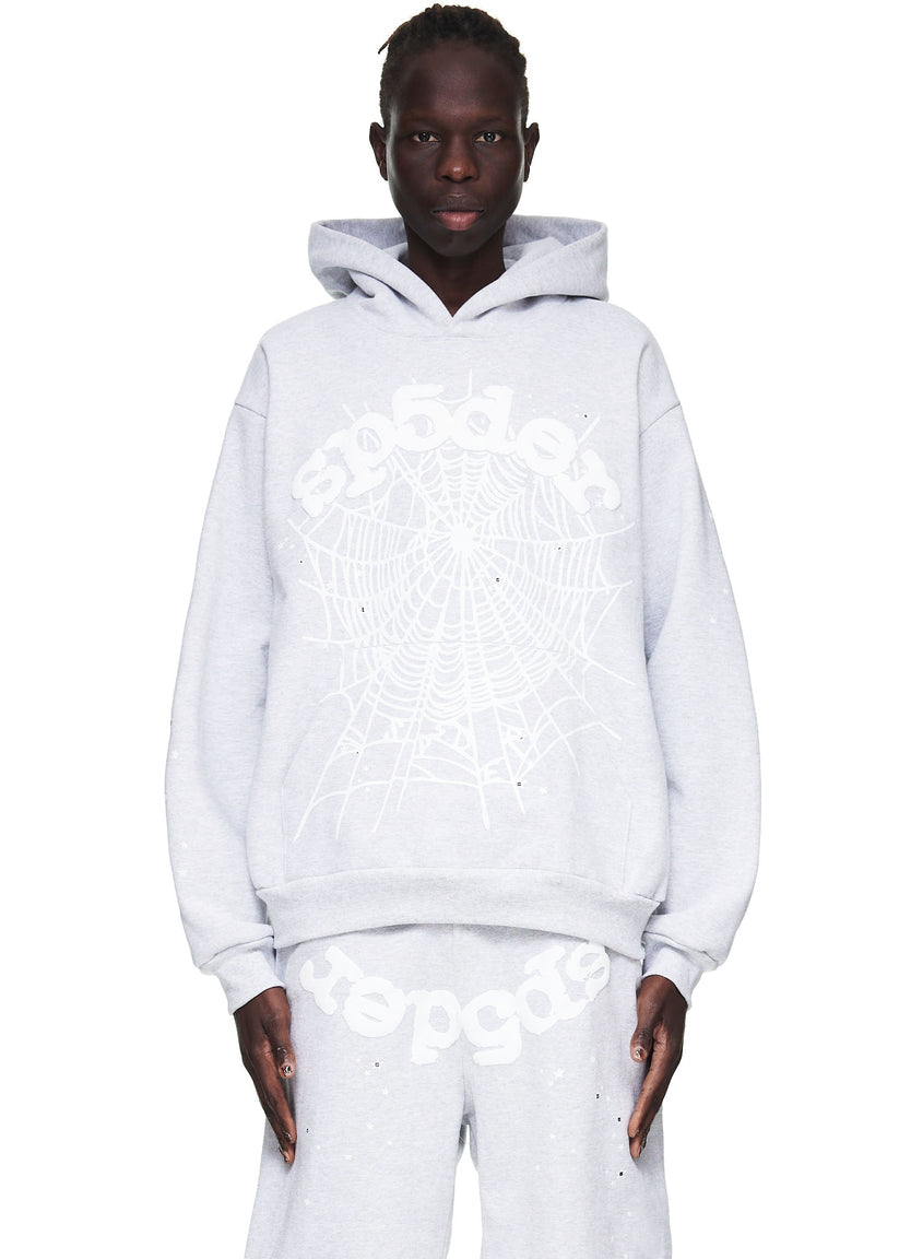 Sp5der OG Web Heather Grey Hoodie