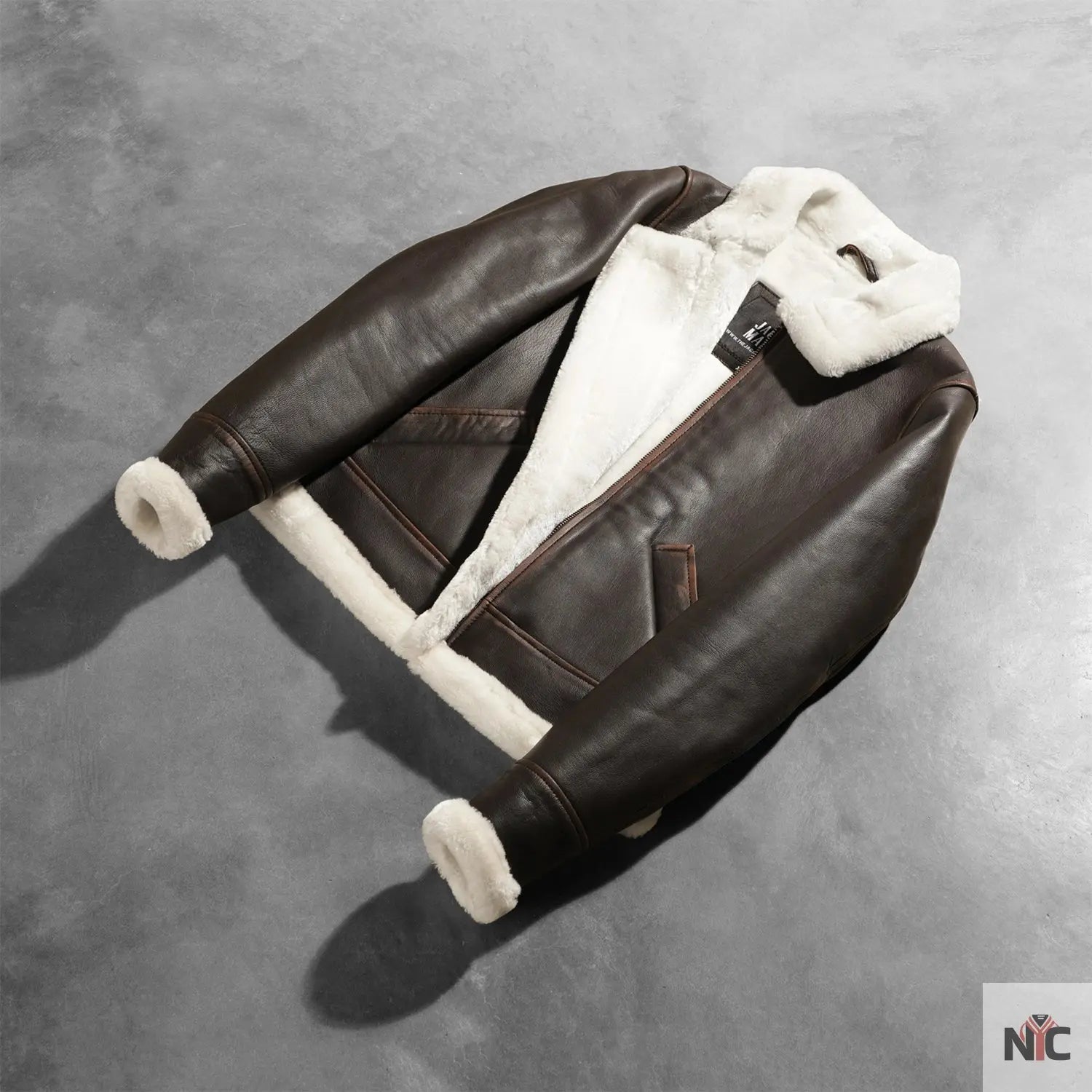 Sherilyn B-3 Brown Leather Bomber Jacket Clanton Jacket