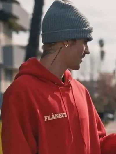 Singer Justin Bieber Intentions Red Hoodie
