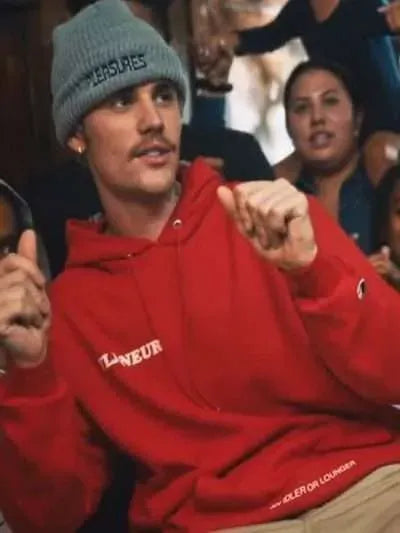 Singer Justin Bieber Intentions Red Hoodie