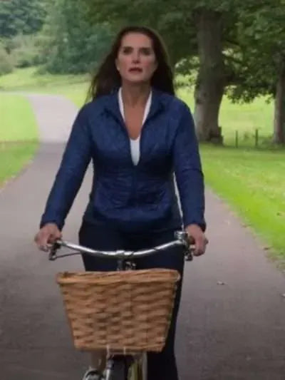 Sophie A Castle for Christmas Brooke Shields Blue Quilted Jacket