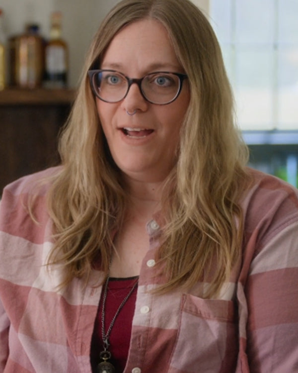 Surviving Mormonism with Heather Gay Pink Plaid Shirt