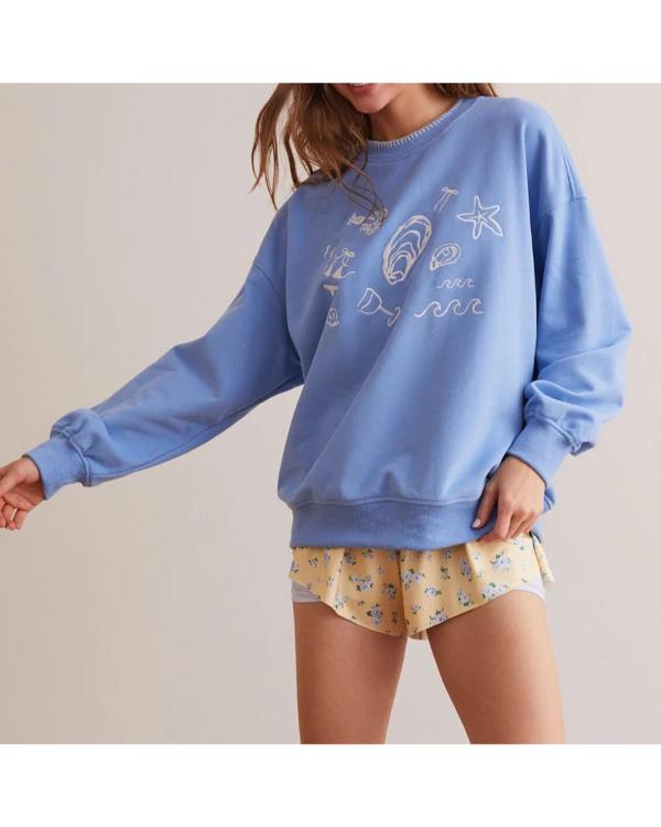 Baylen Out Loud S02 Lela Blue Beach Graphics Sweatshirt