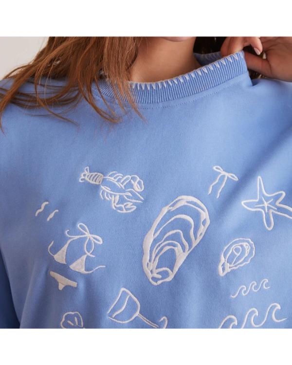 Baylen Out Loud S02 Lela Blue Beach Graphics Sweatshirt