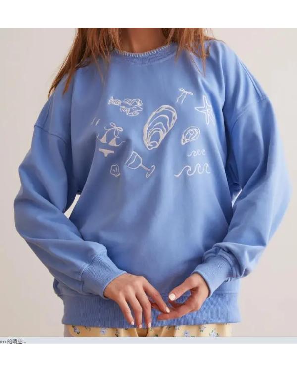 Baylen Out Loud S02 Lela Blue Beach Graphics Sweatshirt
