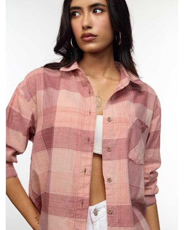 Surviving Mormonism with Heather Gay Pink Plaid Shirt