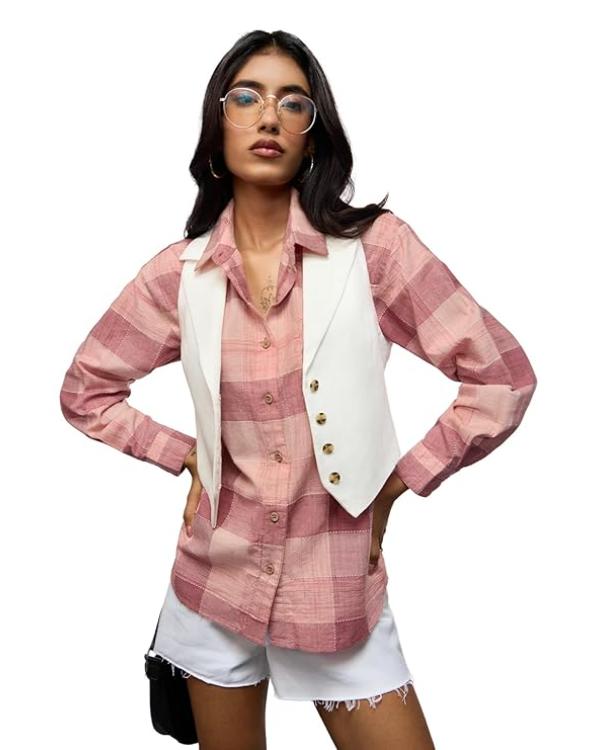 Surviving Mormonism with Heather Gay Pink Plaid Shirt