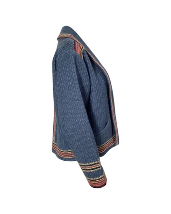 The Morning Show S04 Blue Striped Cardigan