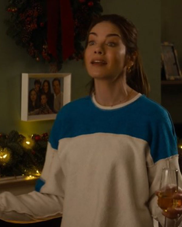 The Family Plan 2 Michelle Monaghan Blue and White Sweatshirt
