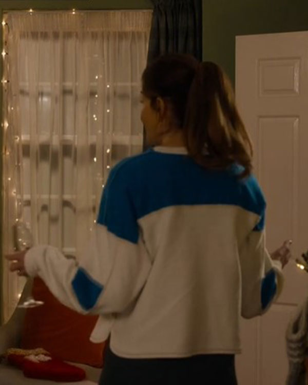 The Family Plan 2 Michelle Monaghan Blue and White Sweatshirt