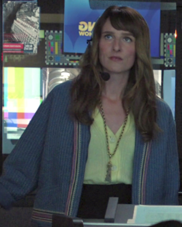 The Morning Show S04 Blue Striped Cardigan