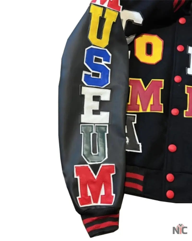 The Museum Black Washington Commanders Wool & Leather Full Snap Varsity Jacket Clanton Jacket